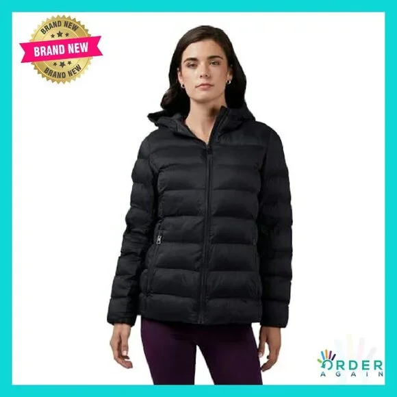 Lightweight Packable Hooded Puffer Jacket Water Resistant Travel Minimal